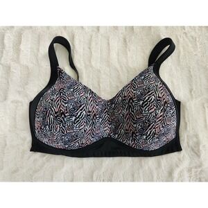 Rhonda‎ Shear 9409 Bra Zebra Pattern Wire Free Womens Plus 1X